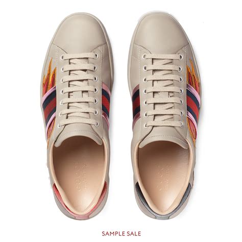 gucci ace low top sneakers with flames|Gucci ace embroidered sneakers.